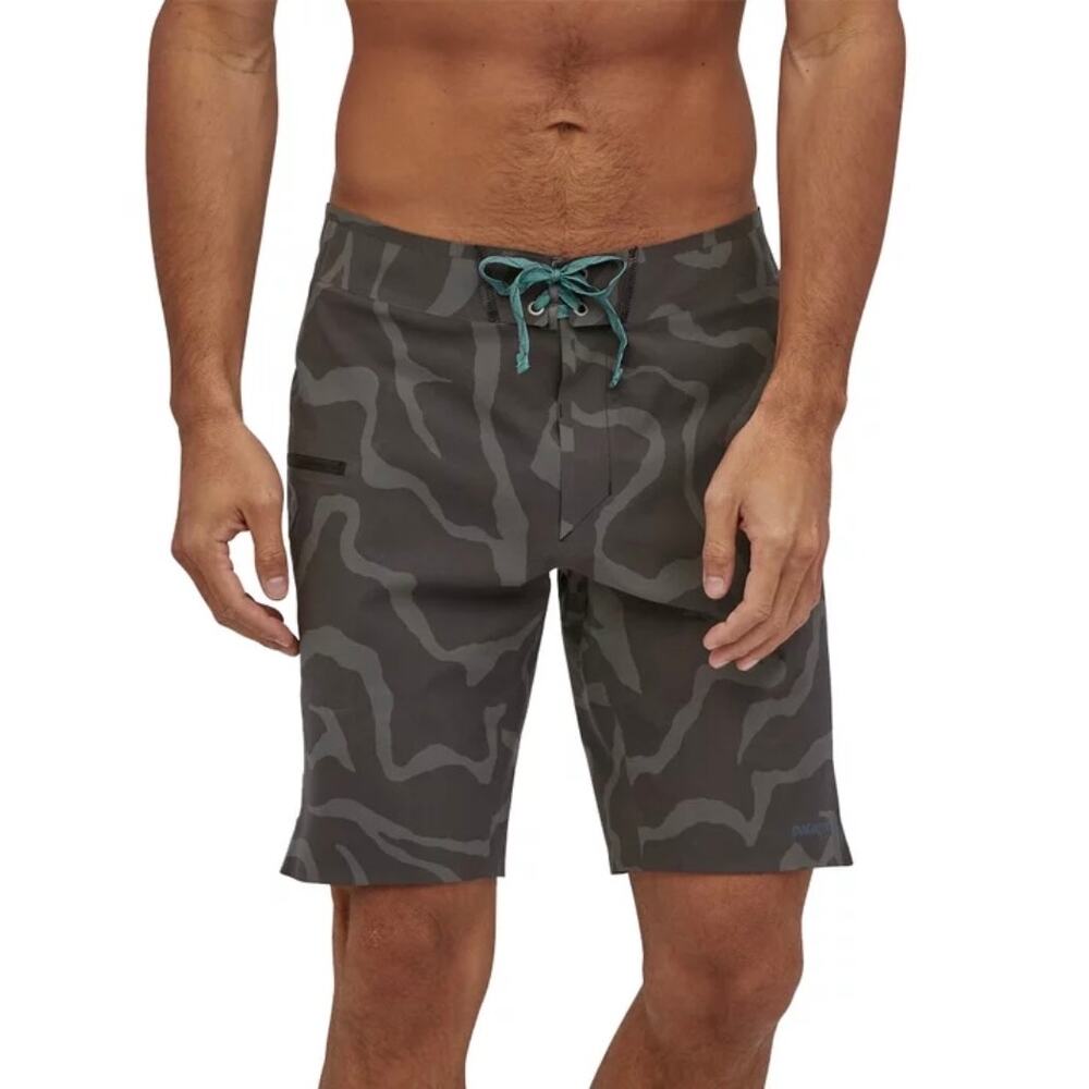 Patagonia Stretch Hydroflow Camo Board Shorts 32 19” Swim